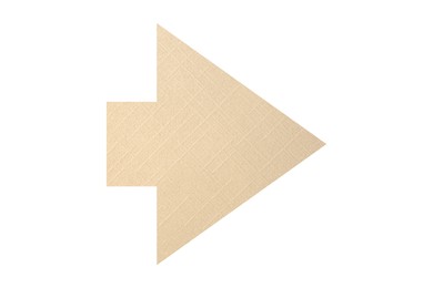 Image of Arrow with texture of beige paper isolated on white