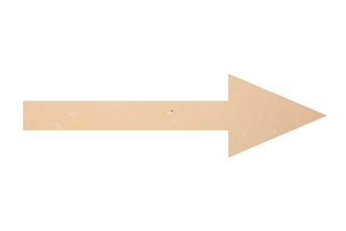 Image of Arrow with texture of beige paper isolated on white