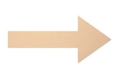 Image of Arrow with texture of beige paper isolated on white