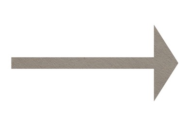 Image of Arrow with texture of beige grey paper isolated on white