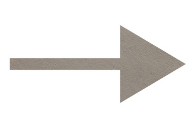 Image of Arrow with texture of beige grey paper isolated on white