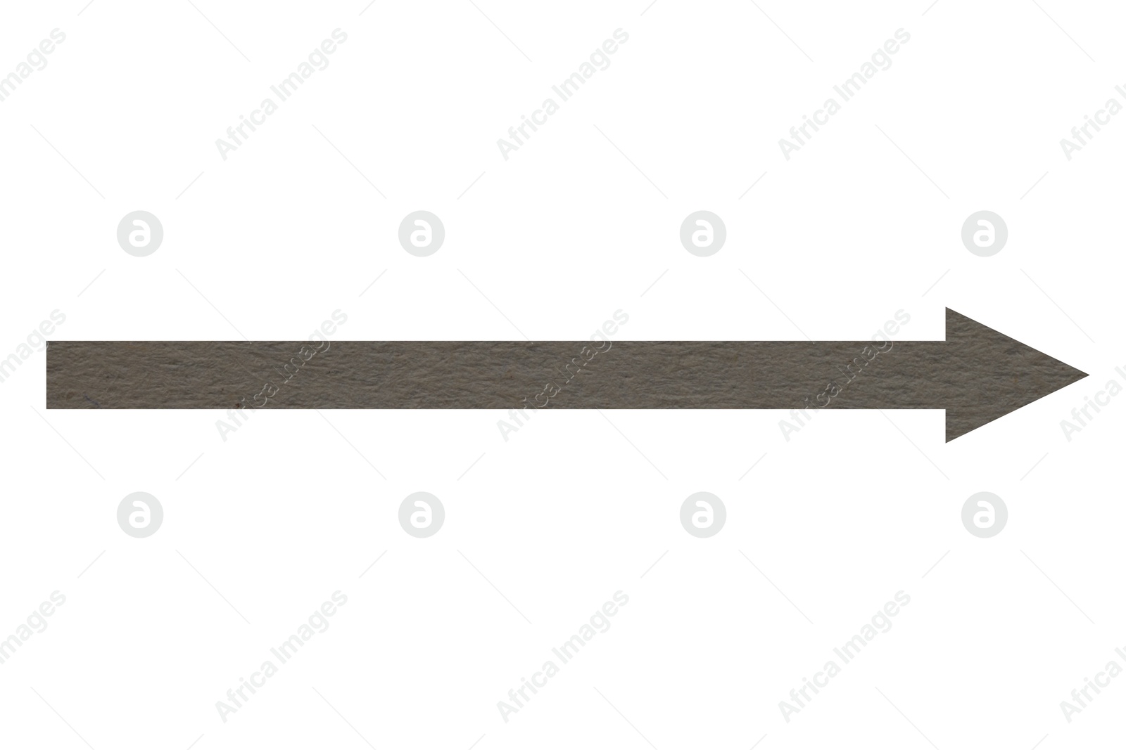 Image of Arrow with texture of beige grey paper isolated on white