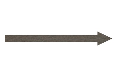 Image of Arrow with texture of beige grey paper isolated on white