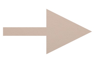 Image of Arrow with texture of beige paper isolated on white