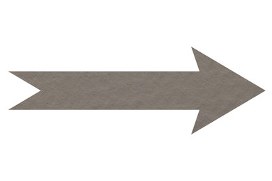 Image of Arrow with texture of beige grey paper isolated on white