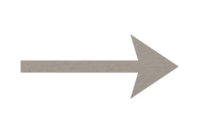 Image of Arrow with texture of beige grey paper isolated on white