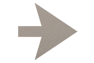 Image of Arrow with texture of beige grey paper isolated on white