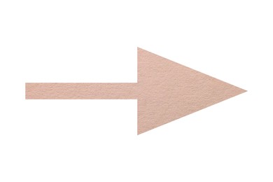 Image of Arrow with texture of pink beige paper isolated on white