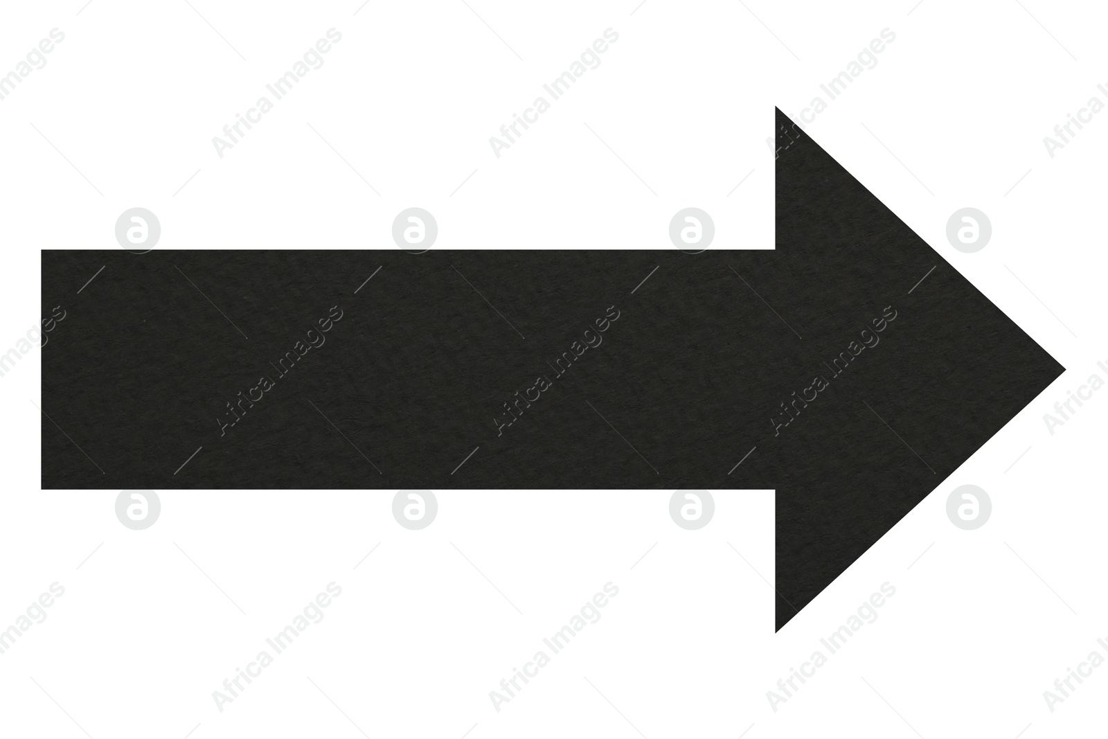 Image of Arrow with texture of black paper isolated on white