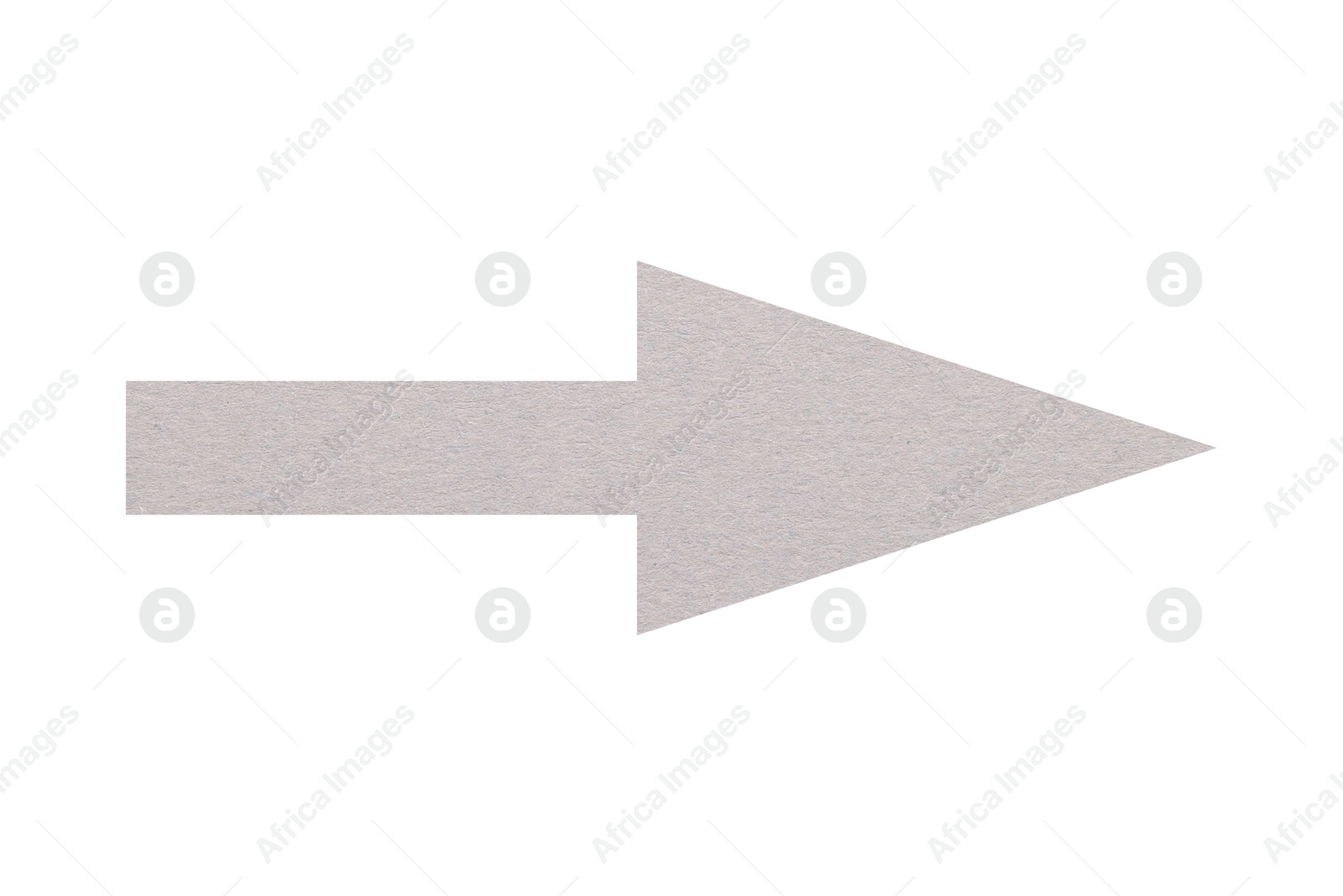 Image of Arrow with texture of paper isolated on white