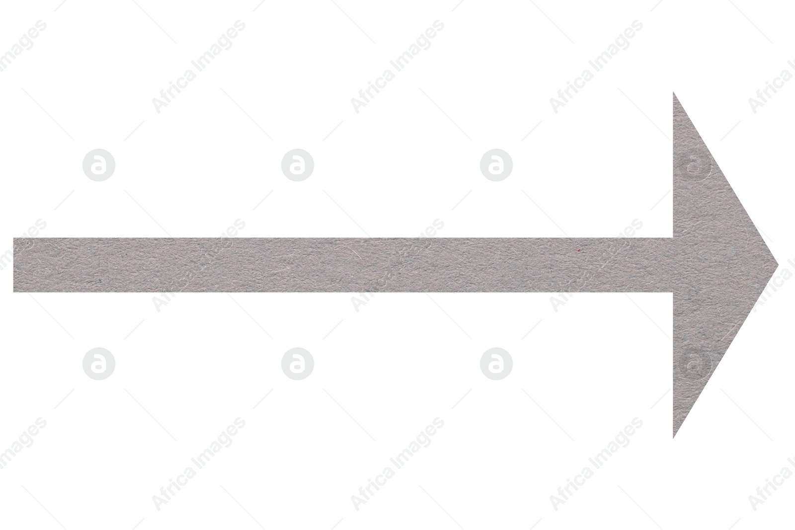 Image of Arrow with texture of light grey paper isolated on white