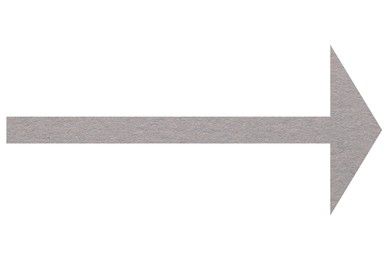 Image of Arrow with texture of light grey paper isolated on white