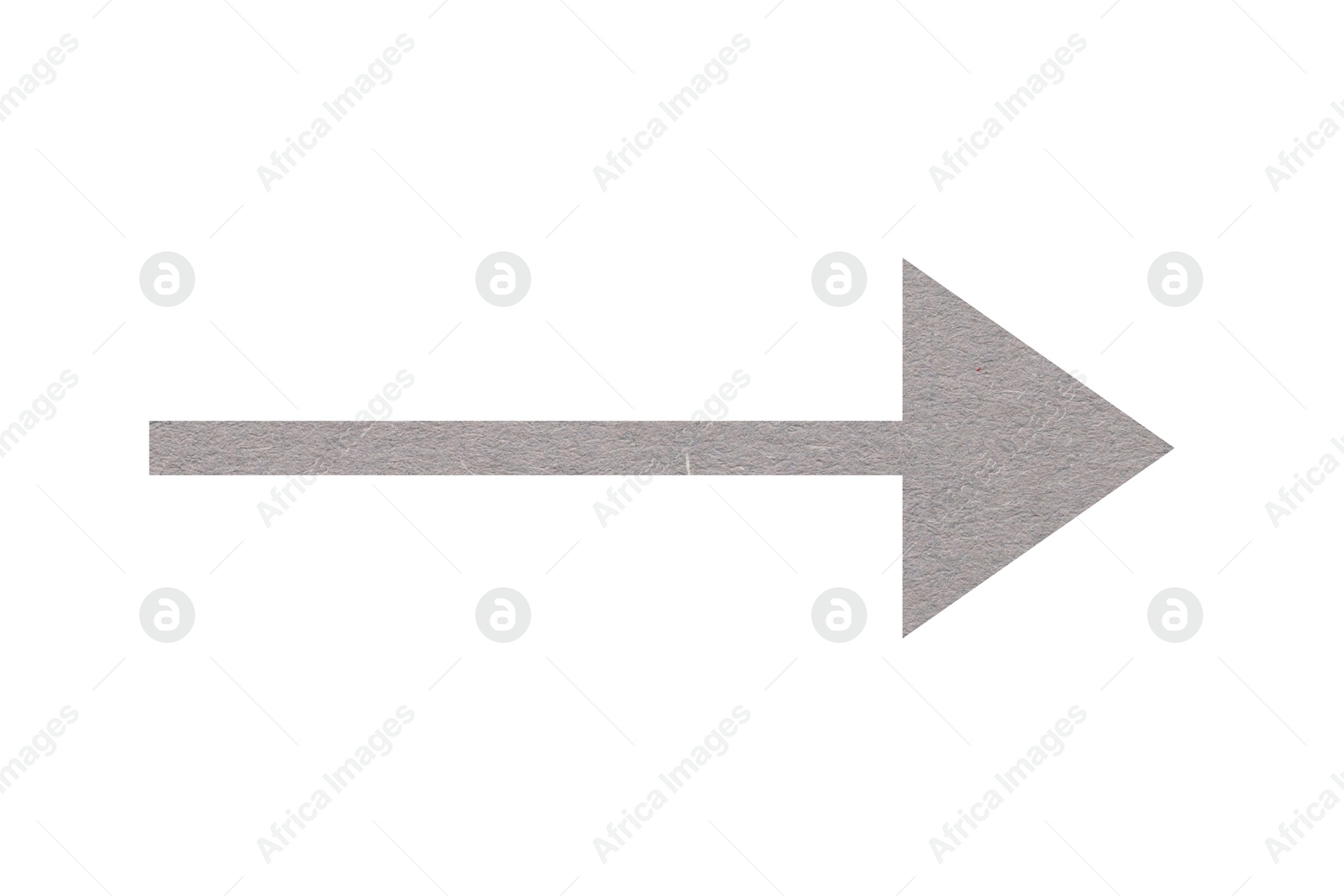 Image of Arrow with texture of light grey paper isolated on white