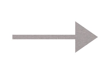 Image of Arrow with texture of light grey paper isolated on white