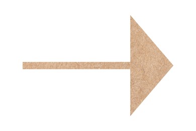 Image of Arrow with texture of kraft paper isolated on white