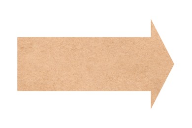 Image of Arrow with texture of kraft paper isolated on white