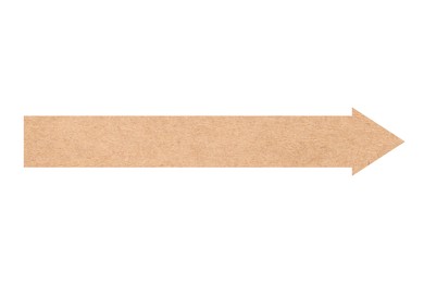 Image of Arrow with texture of kraft paper isolated on white