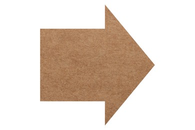 Image of Arrow with texture of kraft paper isolated on white