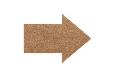 Image of Arrow with texture of kraft paper isolated on white