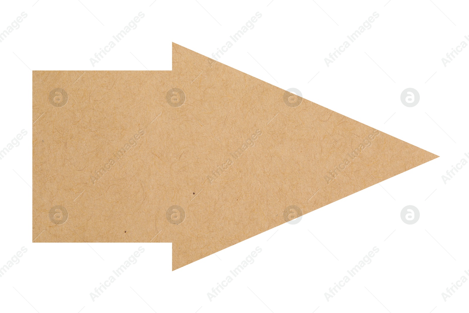 Image of Arrow with texture of parchment paper isolated on white