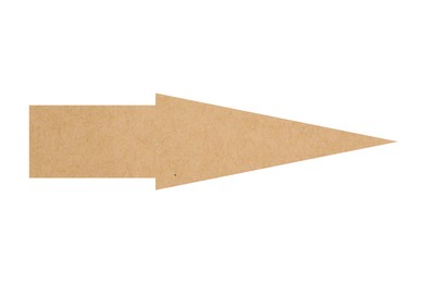 Image of Arrow with texture of parchment paper isolated on white