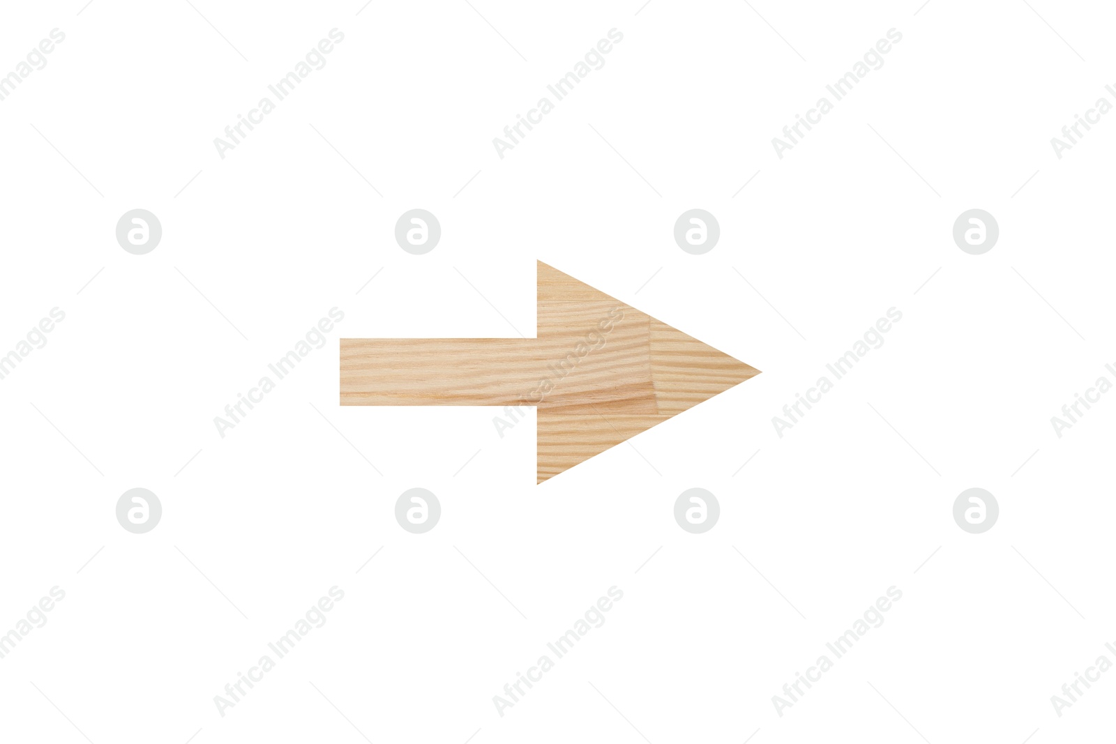 Image of Arrow with wooden texture isolated on white