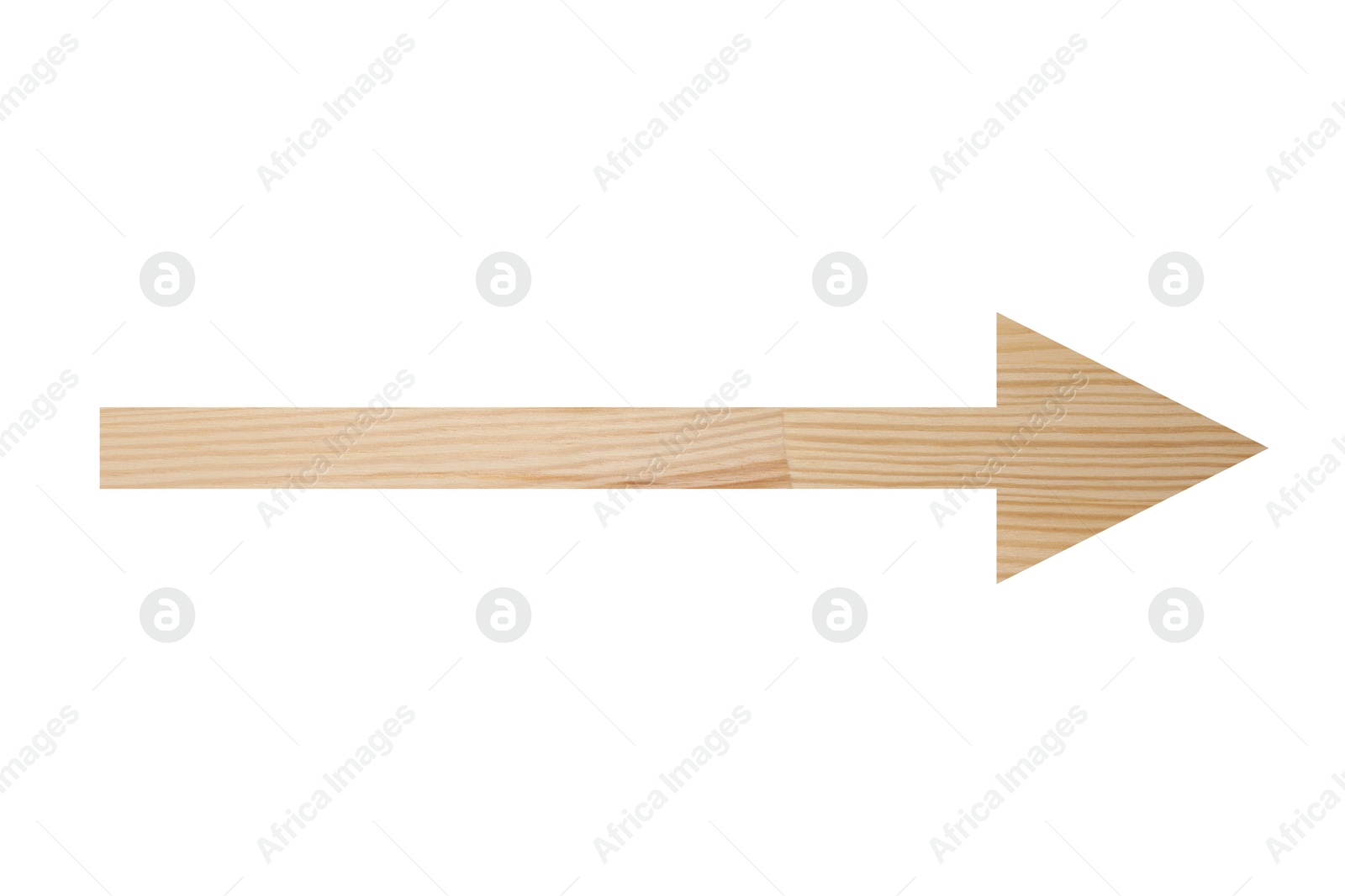 Image of Arrow with wooden texture isolated on white