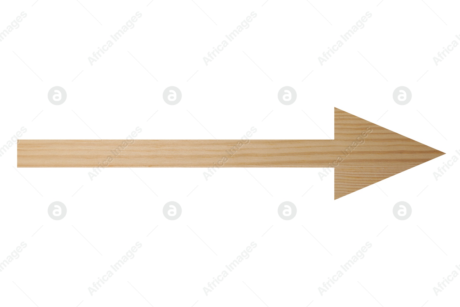 Image of Arrow with wooden texture isolated on white