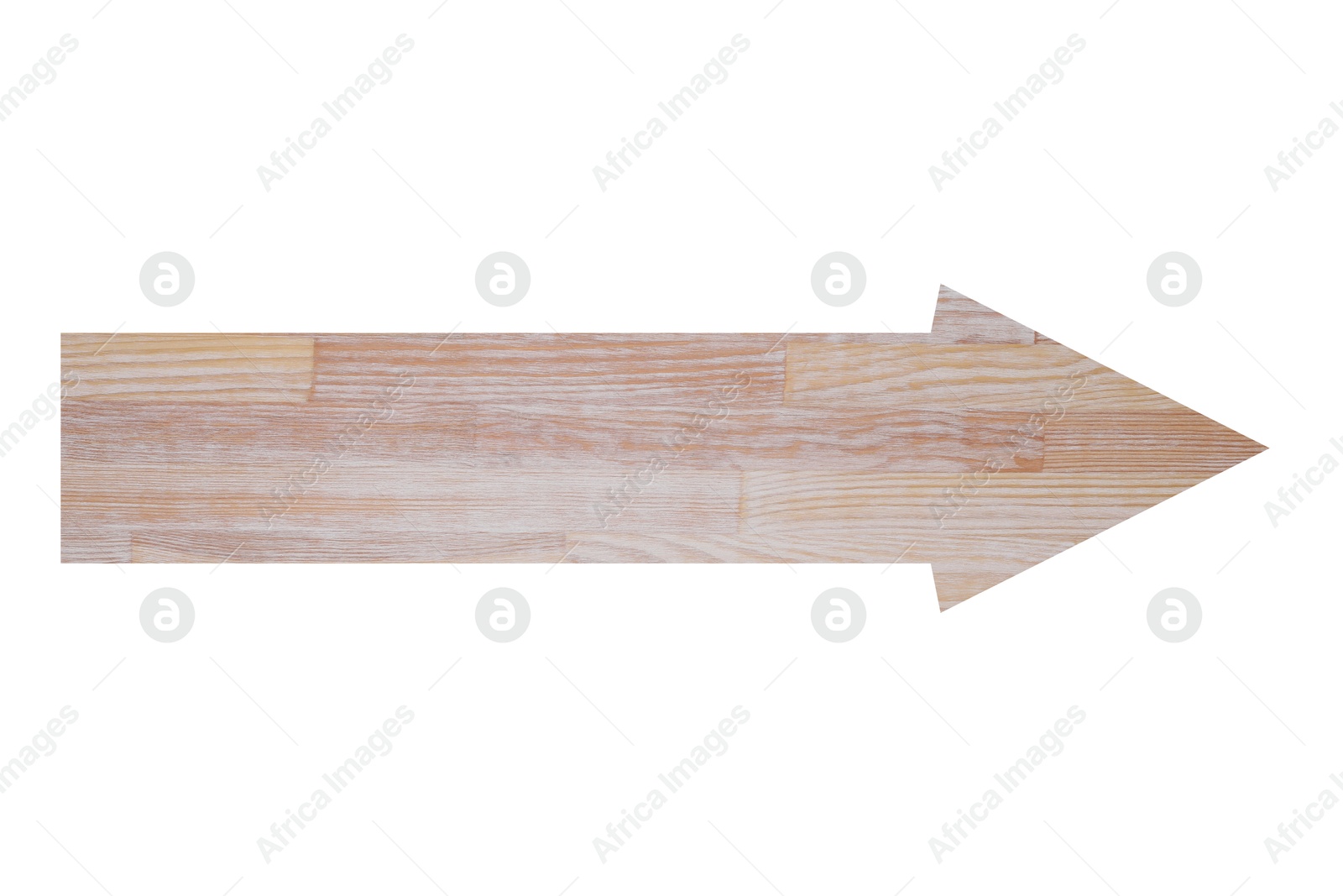 Image of Arrow with wooden texture isolated on white