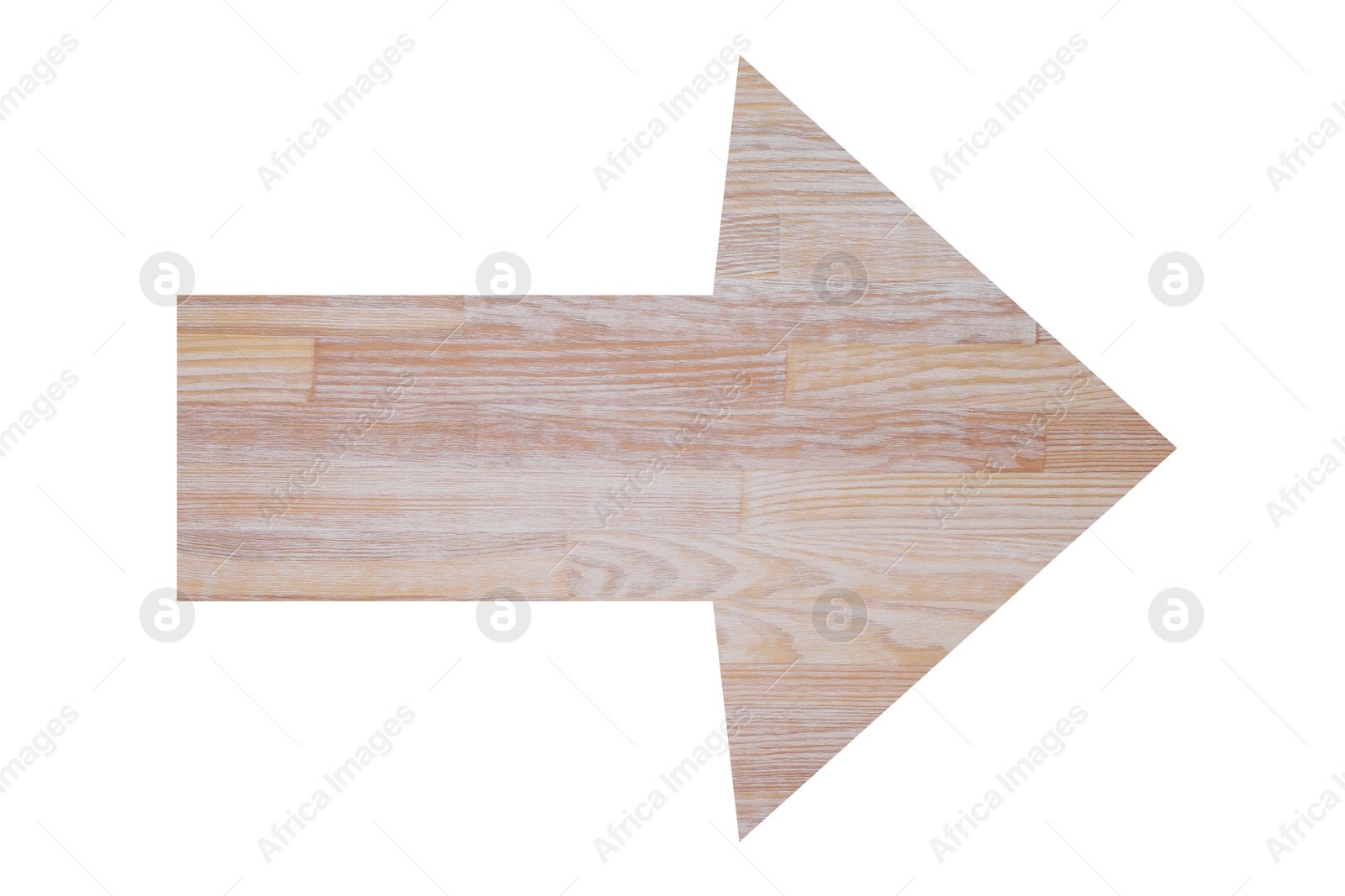 Image of Arrow with wooden texture isolated on white