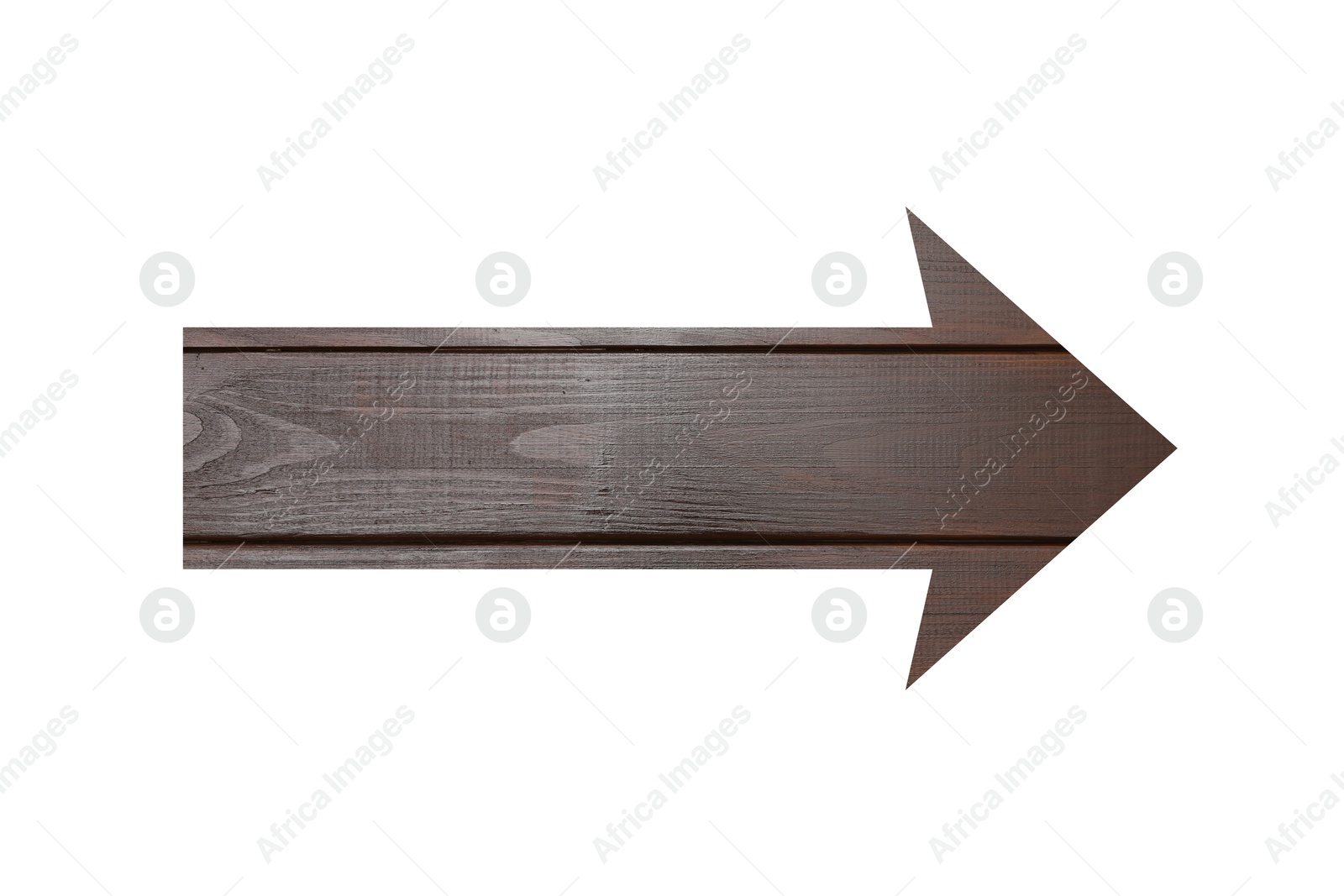 Image of Arrow with wooden texture isolated on white