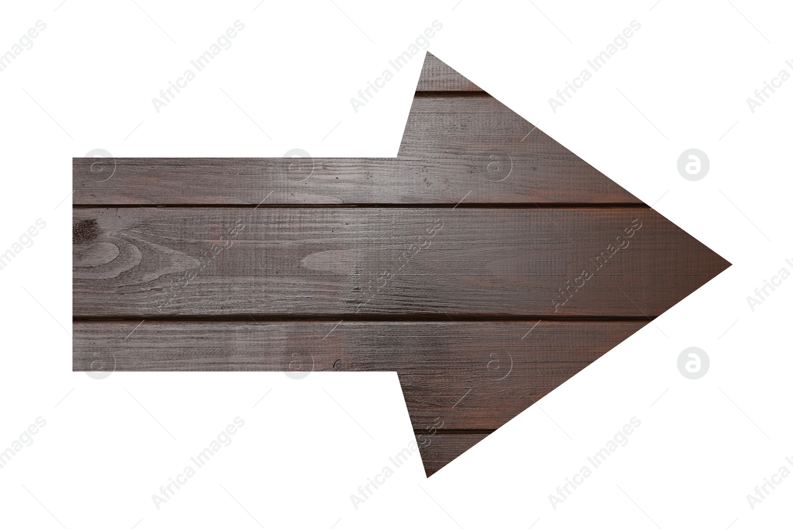 Image of Arrow with wooden texture isolated on white