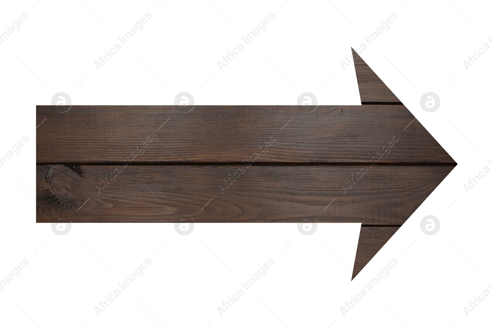 Image of Arrow with wooden texture isolated on white