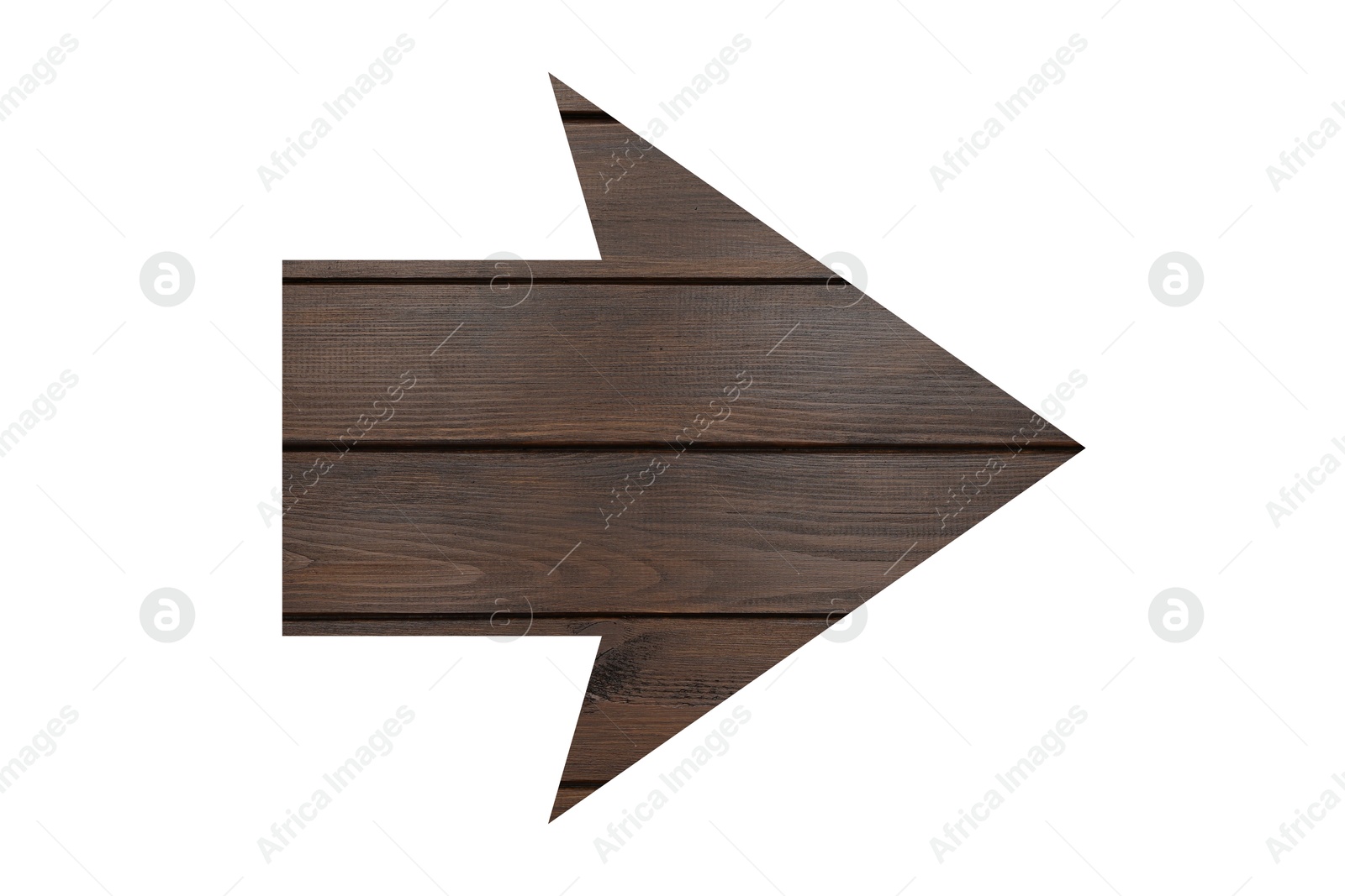 Image of Arrow with wooden texture isolated on white