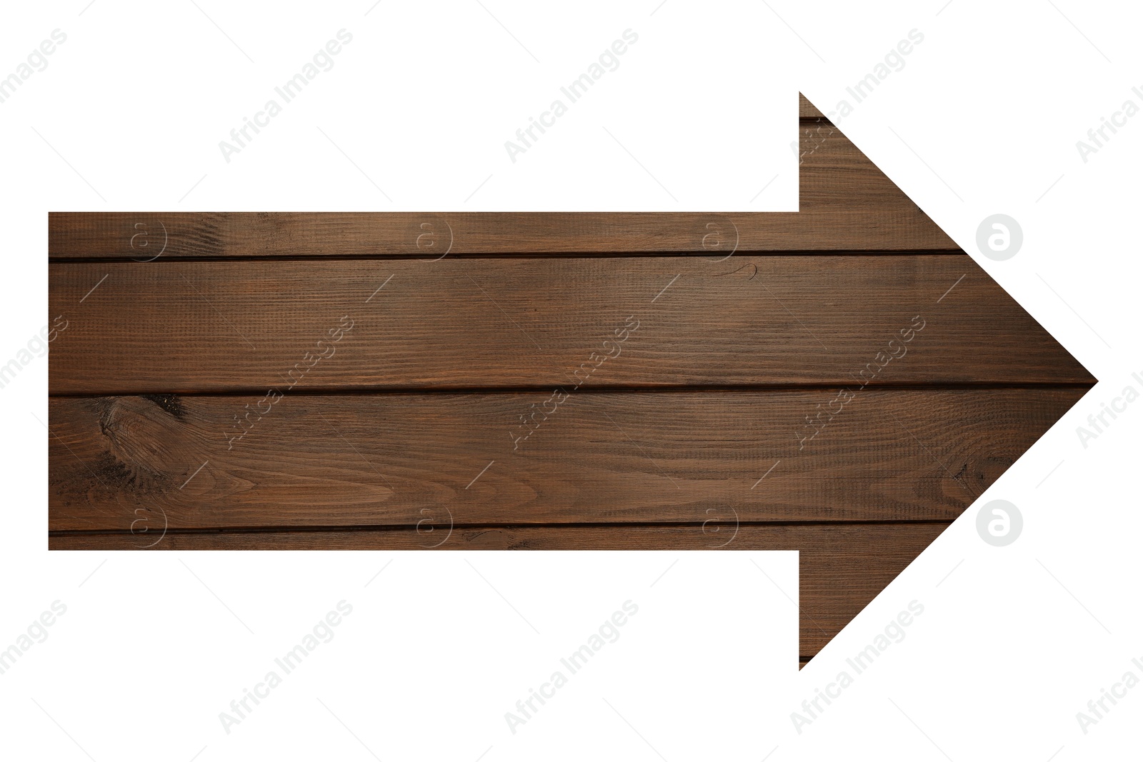 Image of Arrow with wooden texture isolated on white