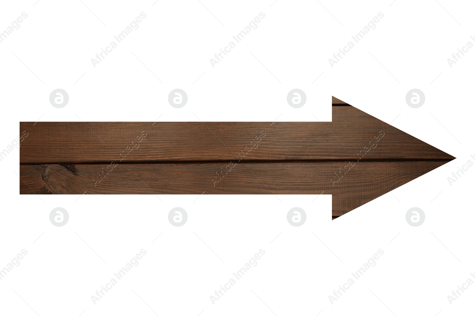 Image of Arrow with wooden texture isolated on white