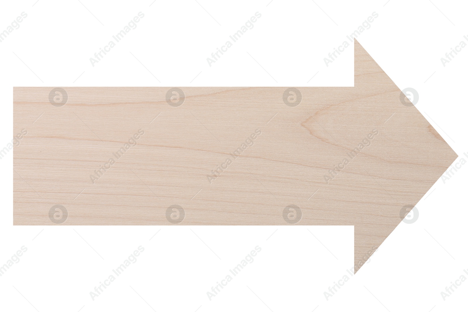 Image of Arrow with wooden texture isolated on white