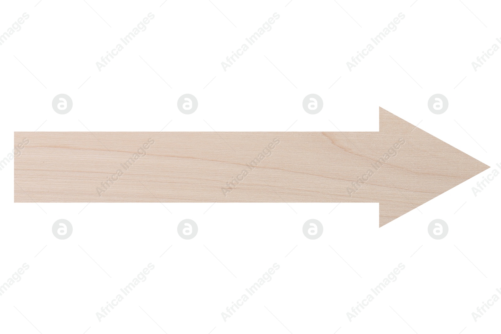 Image of Arrow with wooden texture isolated on white