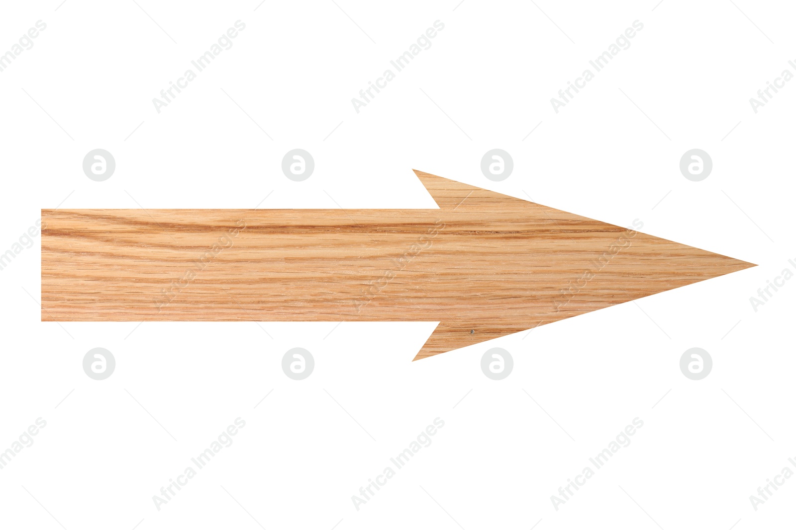 Image of Arrow with wooden texture isolated on white