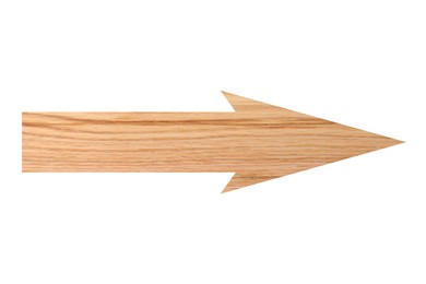 Image of Arrow with wooden texture isolated on white