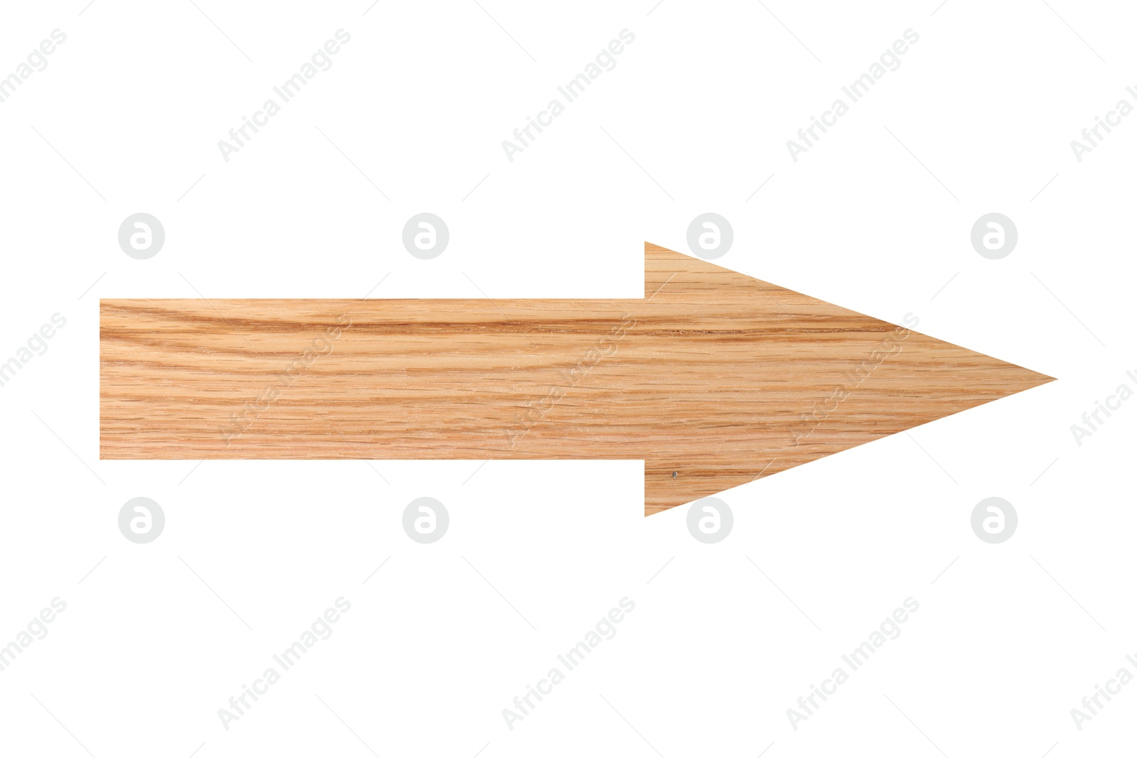 Image of Arrow with wooden texture isolated on white