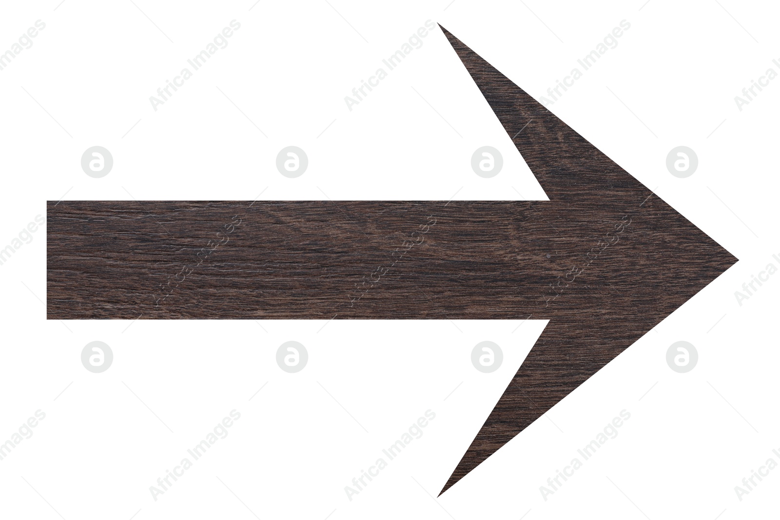 Image of Arrow with wooden texture isolated on white