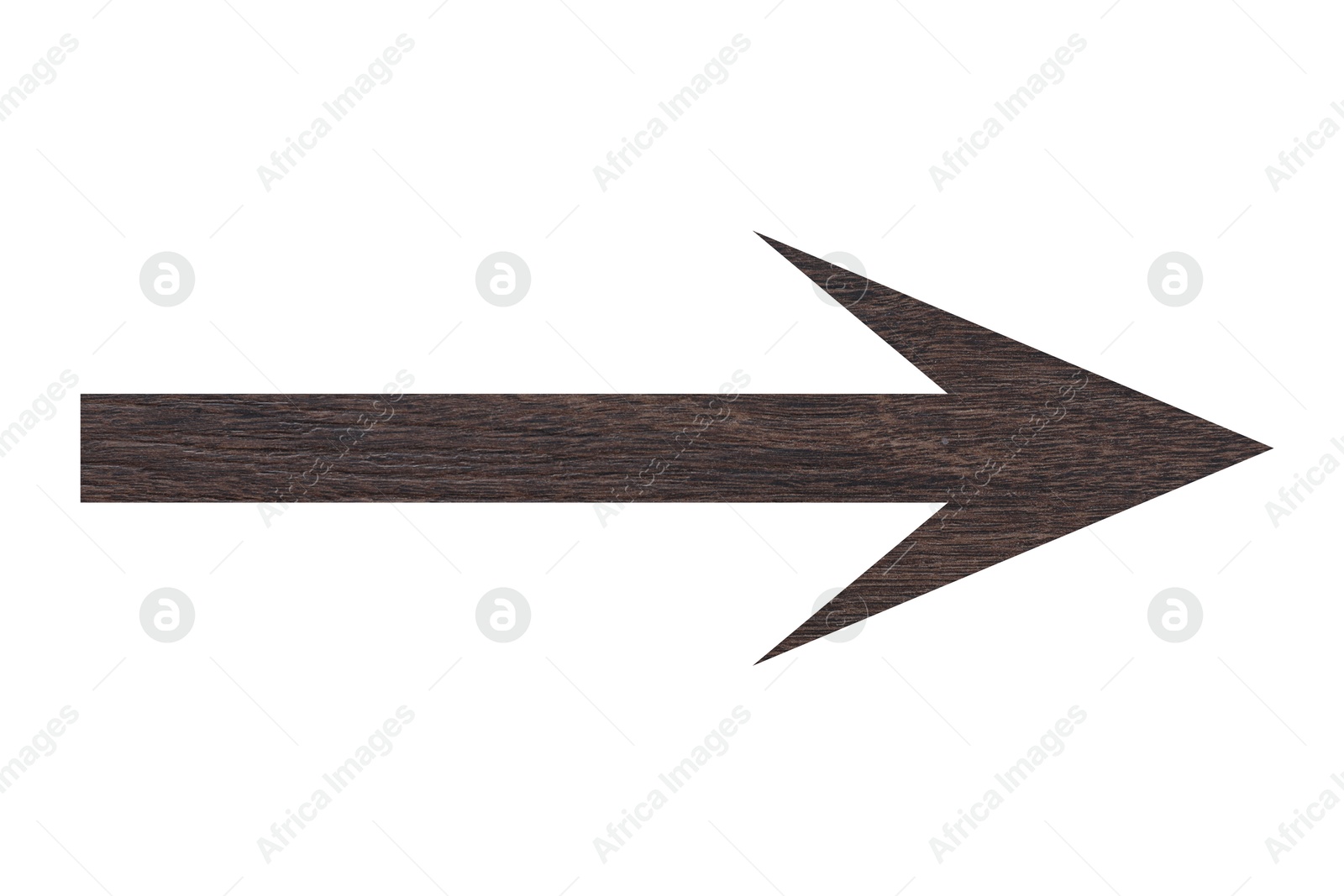 Image of Arrow with wooden texture isolated on white