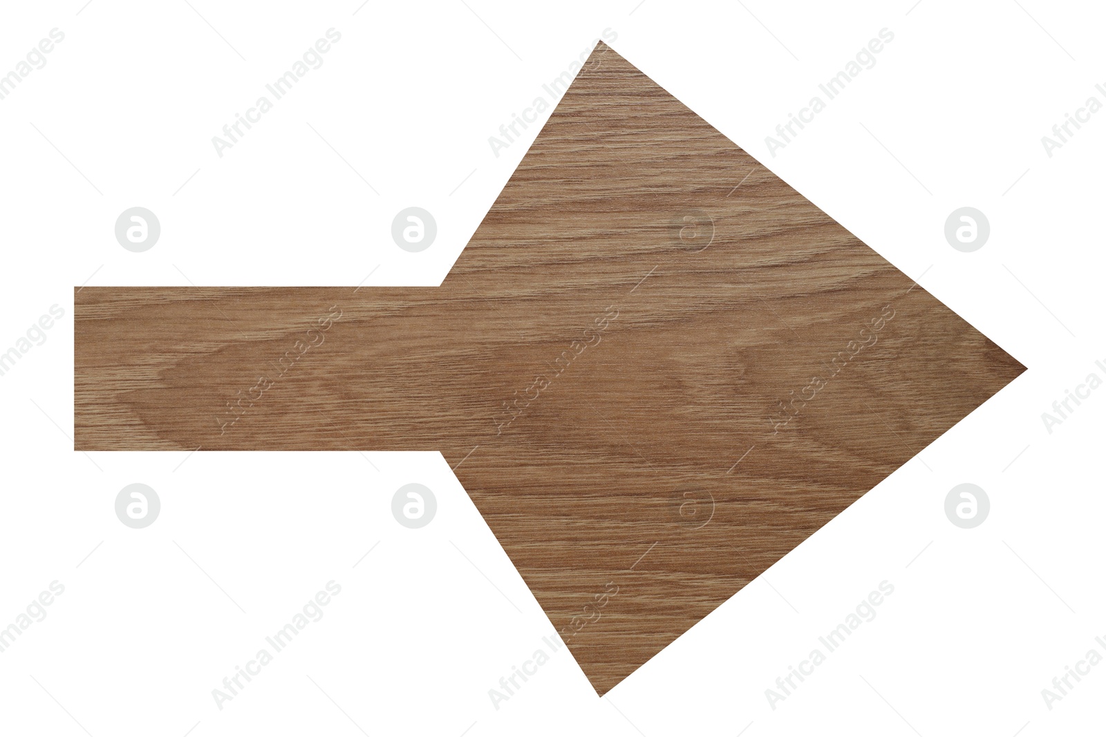 Image of Arrow with wooden texture isolated on white