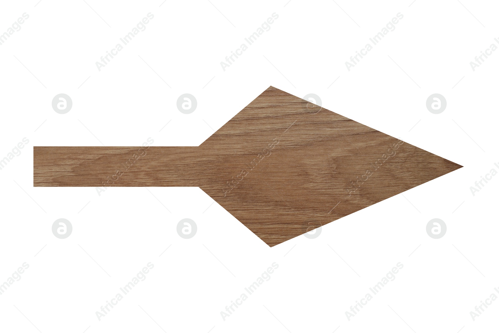 Image of Arrow with wooden texture isolated on white