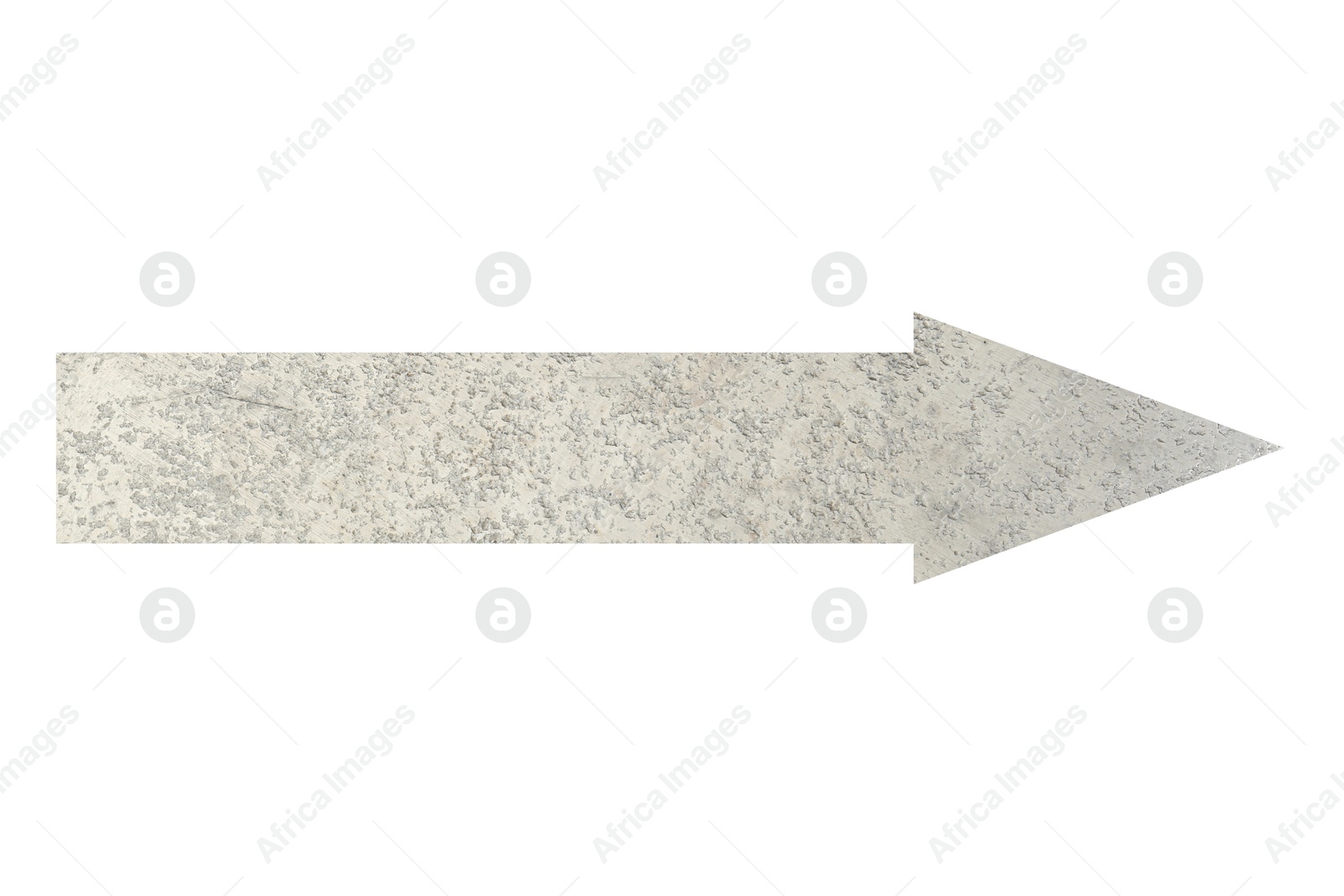 Image of Arrow with texture of silver material isolated on white