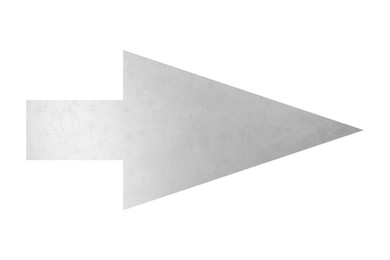 Image of Arrow with texture of silver material isolated on white