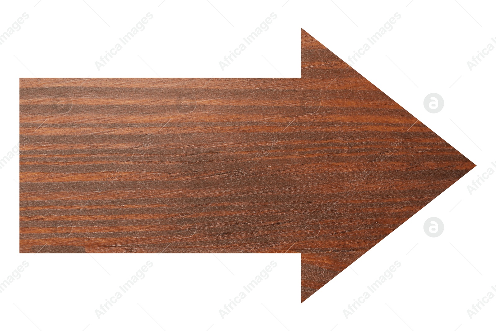 Image of Arrow with wooden texture isolated on white