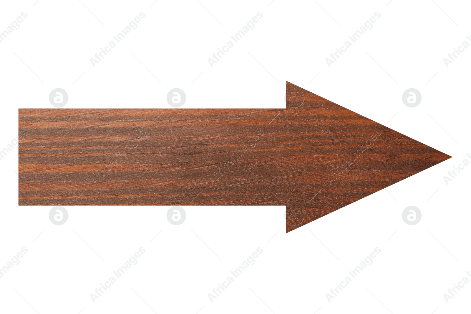 Image of Arrow with wooden texture isolated on white