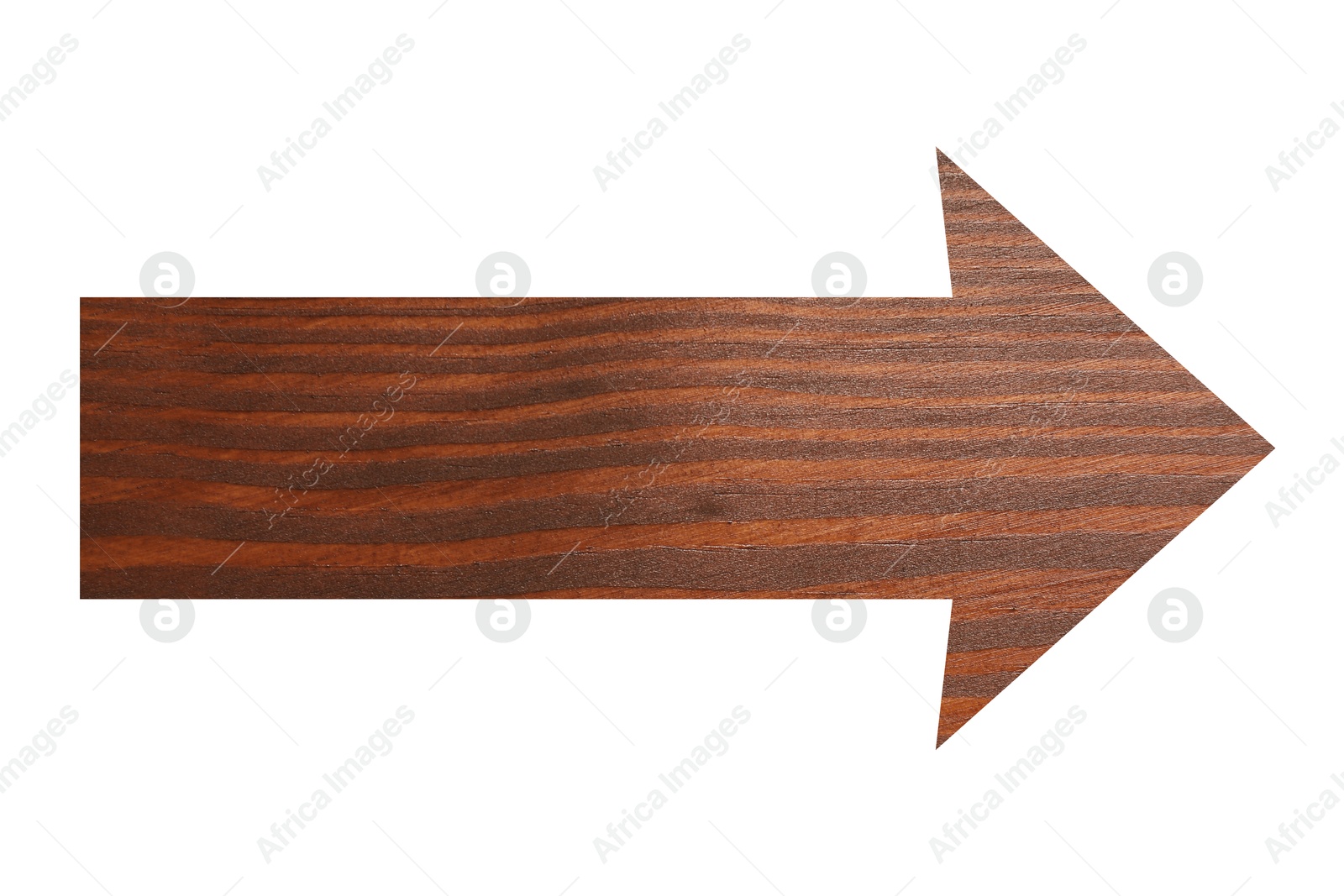 Image of Arrow with wooden texture isolated on white